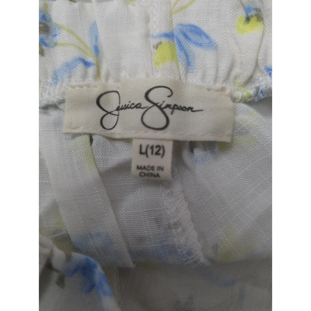 Jessica Simpson Girls Two Piece Shorts & Top Set Size 12 (L) Blue Yellow Floral‎
